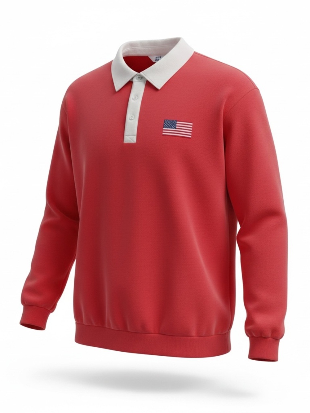 JoyLab Red Polo Sweatshirt with White Collar